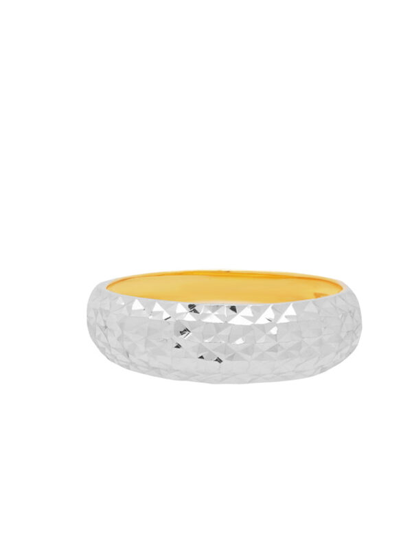 TOMEI Dual-Tone Fearless Ring, Yellow Gold 916