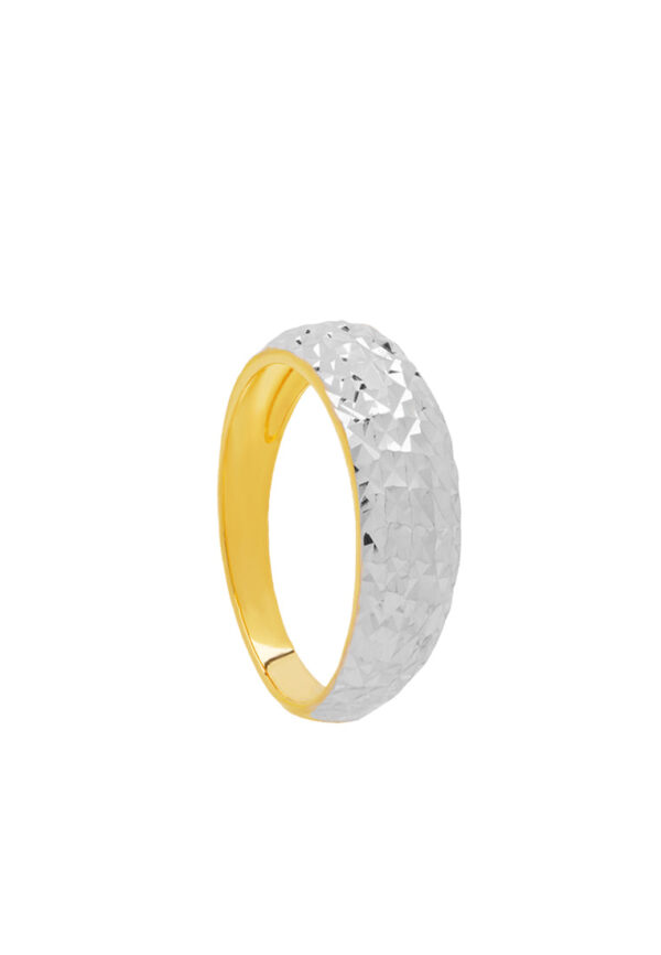 TOMEI Dual-Tone Fearless Ring, Yellow Gold 916