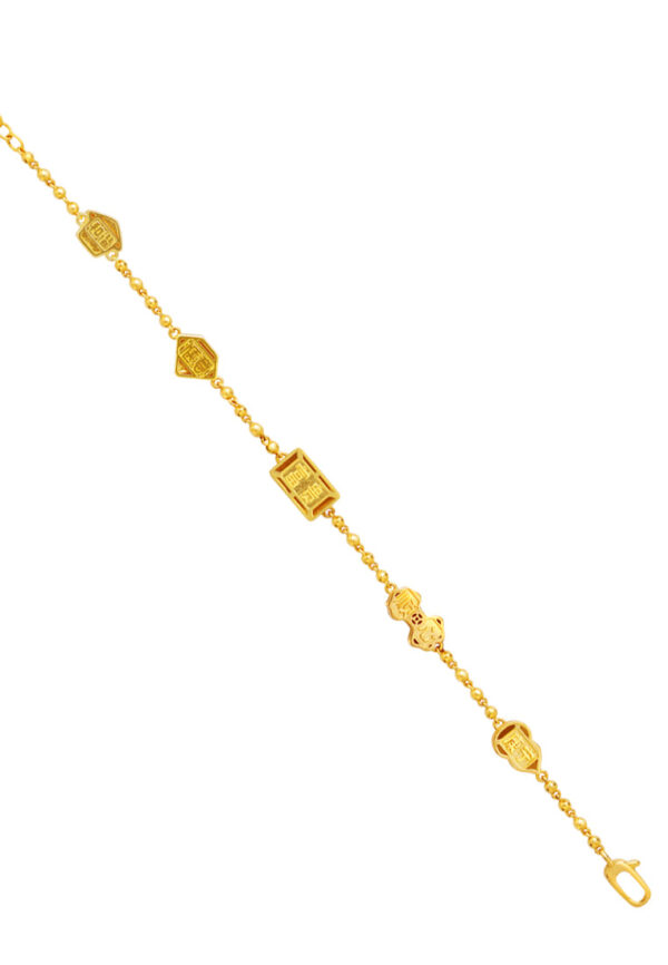 TOMEI Five Blessings Treasure Bracelet, Yellow Gold 916