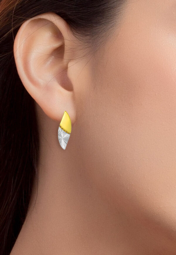 TOMEI Diamond Cut Collection Pizzazz Earrings, Yellow Gold 916