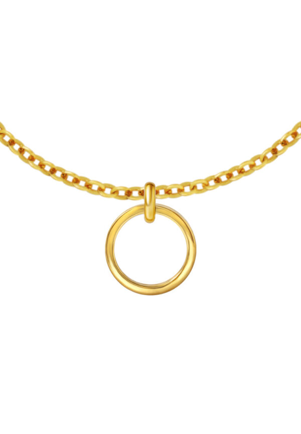 TOMEI Lusso Italia Circle Pendant, Yellow Gold 916