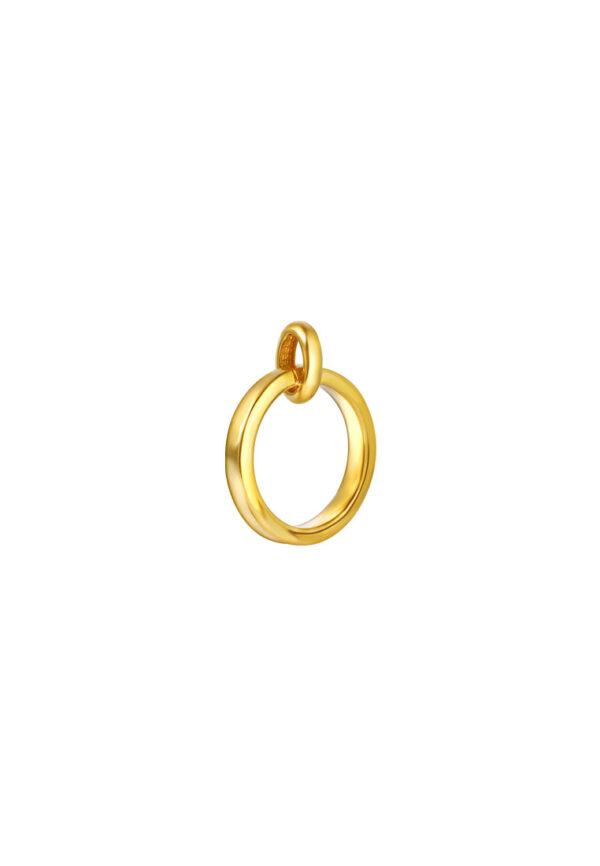 TOMEI Lusso Italia Circle Pendant, Yellow Gold 916