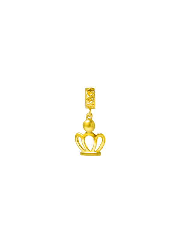 TOMEI Dangling Crown Charm, Yellow Gold 916