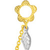 TOMEI Chomel Collection Flower & Leaf Charm, Yellow Gold 916