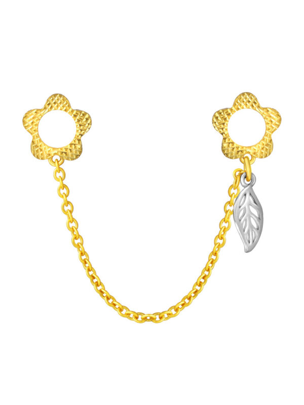 TOMEI Chomel Collection Flower & Leaf Charm, Yellow Gold 916
