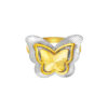 TOMEI Dual-Tone Butterfly Ring, Yellow Gold 916