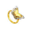 TOMEI Dual-Tone Butterfly Ring, Yellow Gold 916