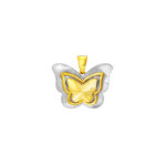 TOMEI Dual-Tone Butterfly Pendant, Yellow Gold 916