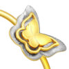 TOMEI Dual-Tone Butterfly Bangle, Yellow Gold 916