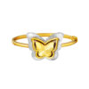 TOMEI Dual-Tone Butterfly Bangle, Yellow Gold 916