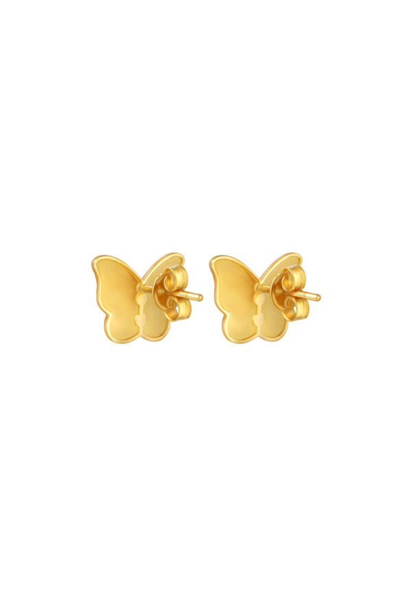 TOMEI Dual-Tone Butterfly Earrings, Yellow Gold 916