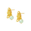 TOMEI Diamond Cut Collection Butterfly Jade Earrings, Yellow Gold 916