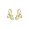 TOMEI Diamond Cut Collection Butterfly Jade Earrings, Yellow Gold 916