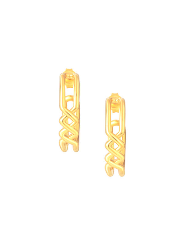 TOMEI Braided Loop Earrings, Yellow Gold 999 (5D)