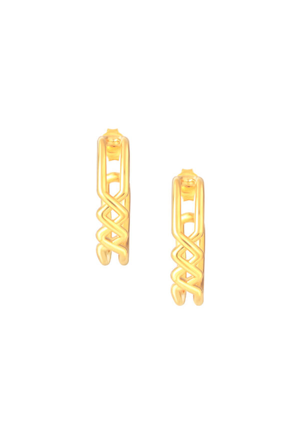 TOMEI Braided Loop Earrings, Yellow Gold 999 (5D)