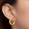 TOMEI Braided Loop Earrings, Yellow Gold 999 (5D)