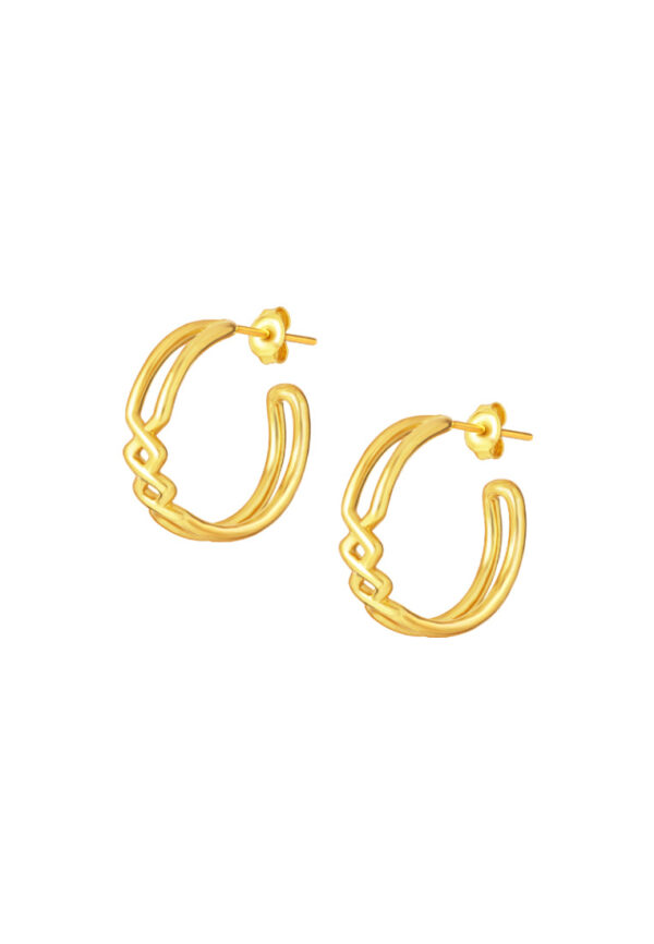 TOMEI Braided Loop Earrings, Yellow Gold 999 (5D)