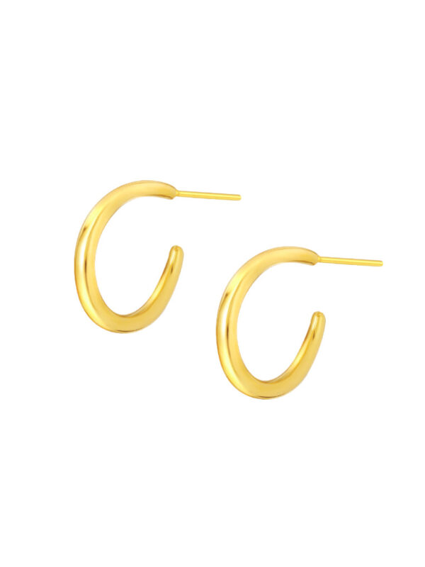 TOMEI C Loop Earrings, Yellow Gold 999 (5D)