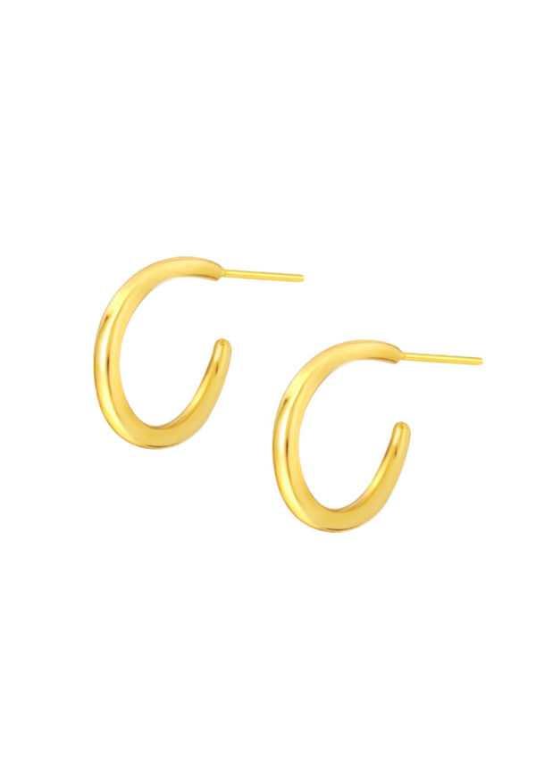 TOMEI C Loop Earrings, Yellow Gold 999 (5D)