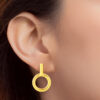 TOMEI Circle Dangling Earrings, Yellow Gold 999 (5D)