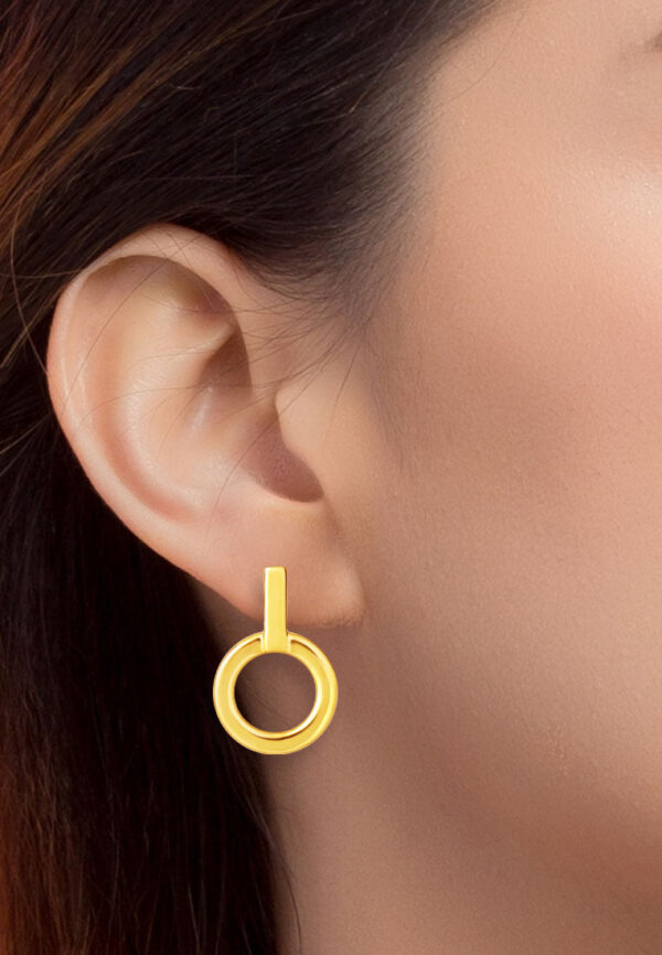 TOMEI Circle Dangling Earrings, Yellow Gold 999 (5D)