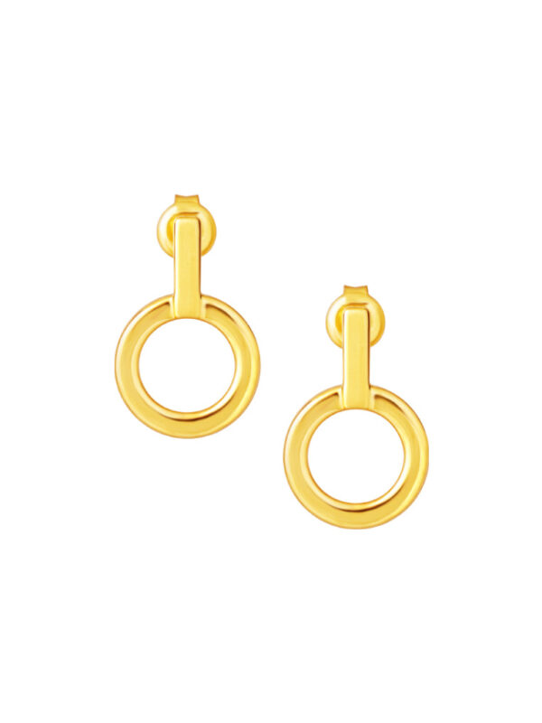 TOMEI Circle Dangling Earrings, Yellow Gold 999 (5D)