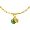 TOMEI Nephrite Clover Charm, Yellow Gold 999