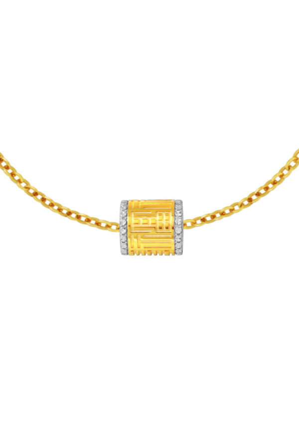 TOMEI Dual-Tone Fortune Pendant,Yellow Gold 916