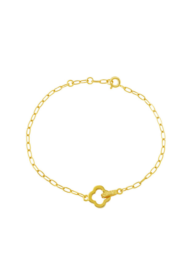 TOMEI Dainty Clover Bracelet, Yellow Gold 916