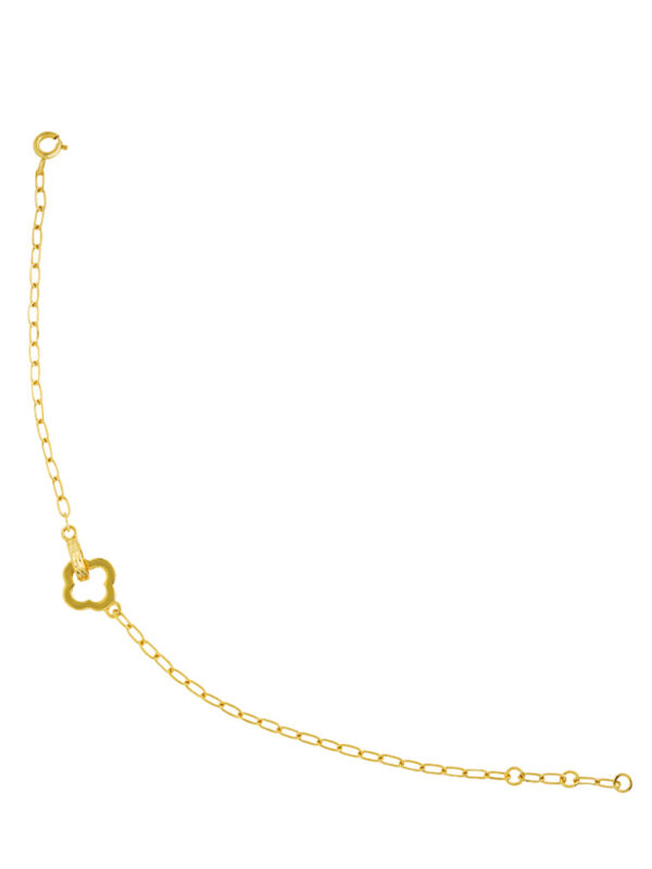 TOMEI Dainty Clover Bracelet, Yellow Gold 916