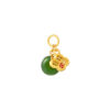 TOMEI Nephrite Clover Charm, Yellow Gold 999