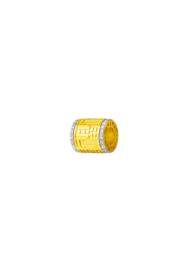 TOMEI Dual-Tone Fortune Pendant,Yellow Gold 916