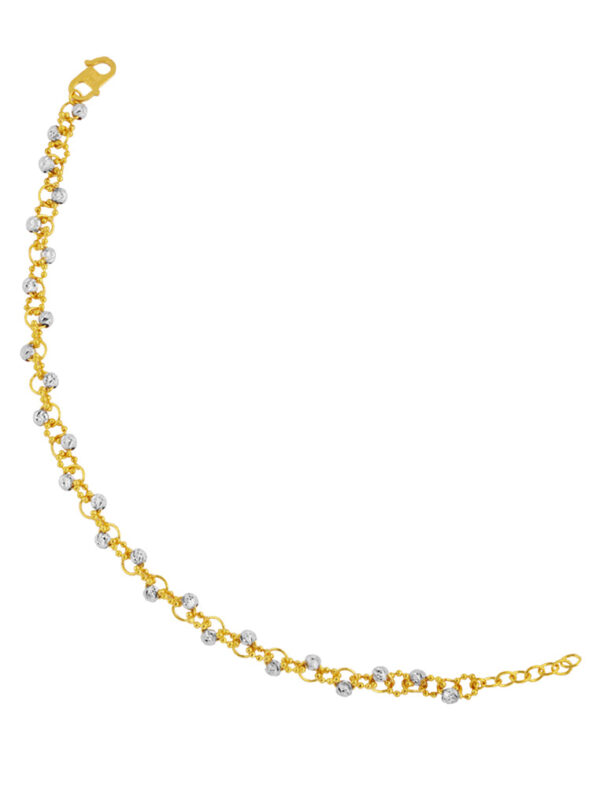 TOMEI Dual-Tone Linked Beads Bracelet, Yellow Gold 916