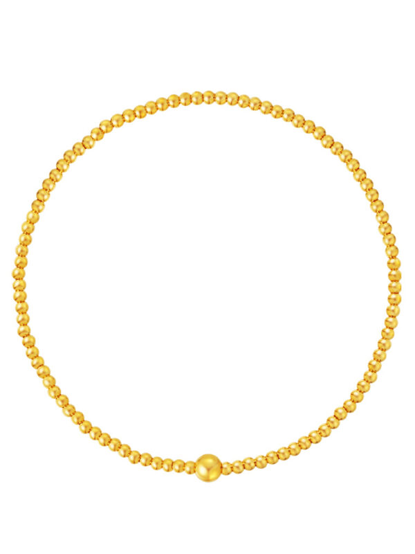 TOMEI Gold Bead Elastic Bracelet, Yellow Gold 999