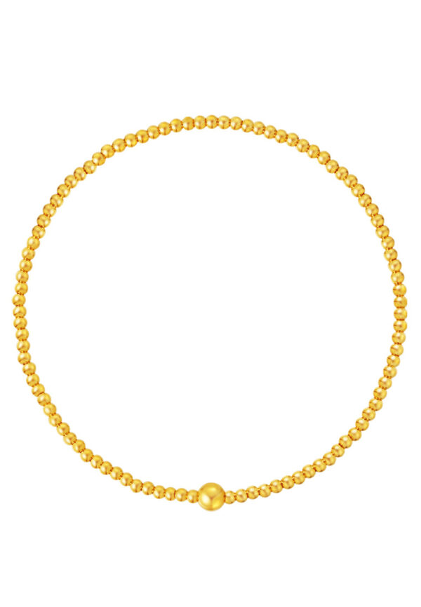 TOMEI Gold Bead Elastic Bracelet, Yellow Gold 999