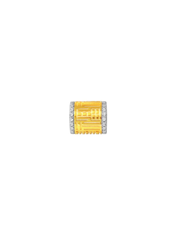 TOMEI Dual-Tone Fortune Pendant,Yellow Gold 916