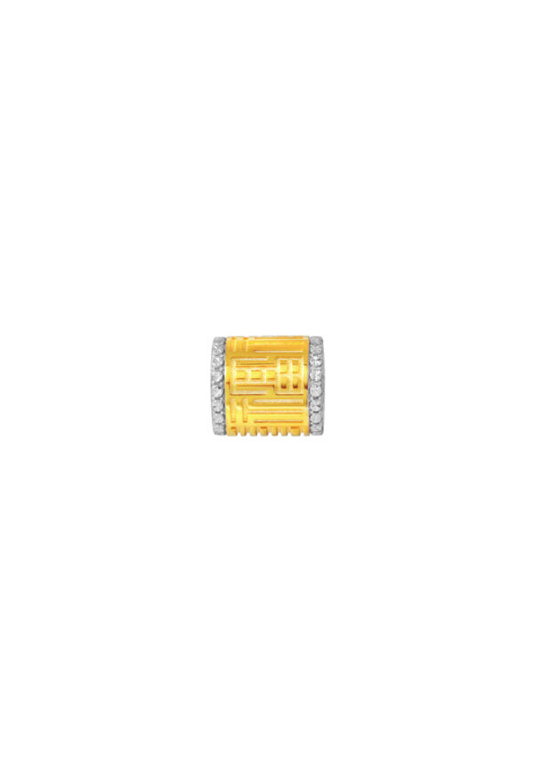 TOMEI Dual-Tone Fortune Pendant,Yellow Gold 916