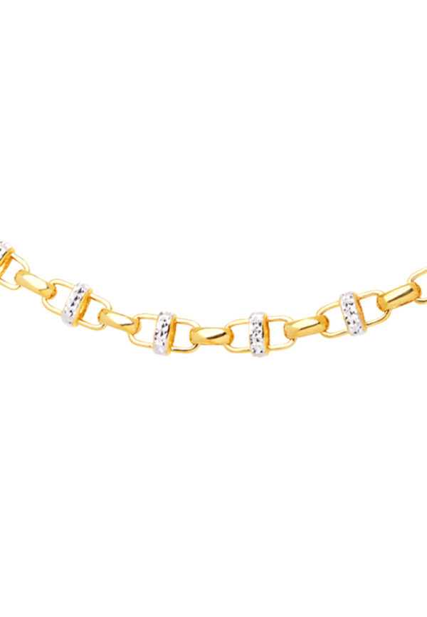 TOMEI Dual-Tone Interlocking Bracelet, Yellow Gold 916