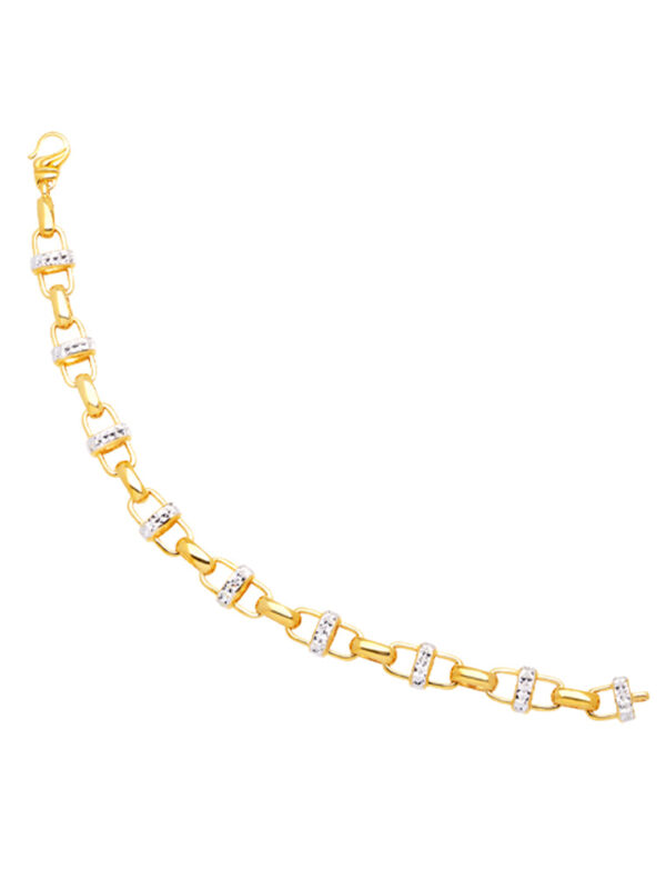 TOMEI Dual-Tone Interlocking Bracelet, Yellow Gold 916