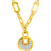 TOMEI Lusso Italia Dual-Tone Lock Pad Necklace, Yellow Gold 916