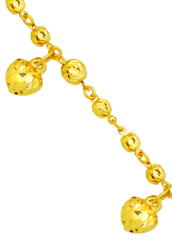 TOMEI Dangling Love Bracelet For Kids, Yellow Gold 916