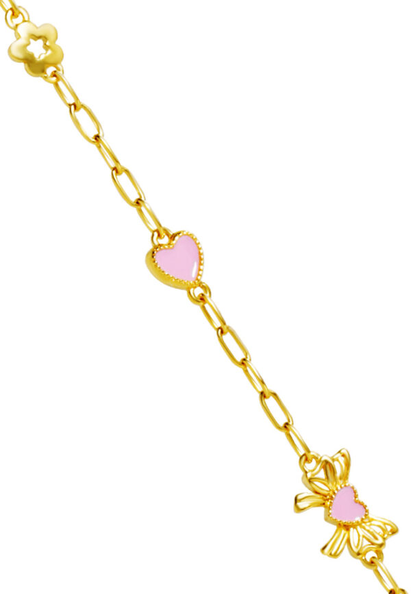 TOMEI Pinkish Love Bracelet, Yellow Gold 916