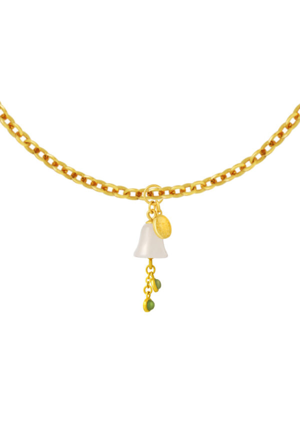 TOMEI Nephrite Bell Charm, Yellow Gold 999