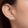 TOMEI Full Heart Diamond Earrings, White Gold 750 (Z0448E)