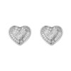 TOMEI Full Heart Diamond Earrings, White Gold 750 (Z0448E)