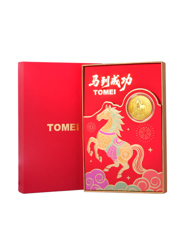 TOMEI 2026 Red Packet Ma Dao Cheng Gong Gold Wafer 0.2G, Yellow Gold 9999