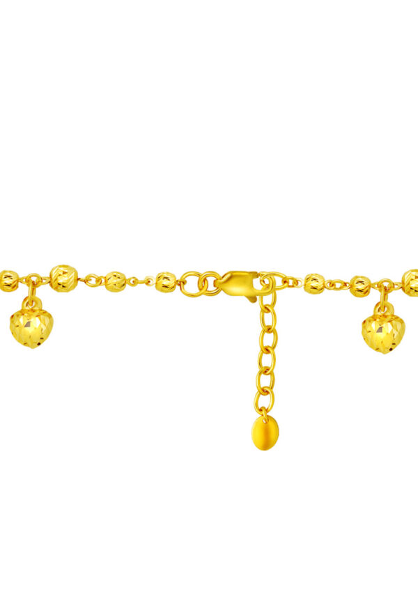 TOMEI Dangling Love Bracelet For Kids, Yellow Gold 916