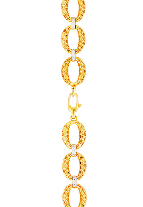 TOMEI Oval Flower Bracelet, Yellow Gold 916