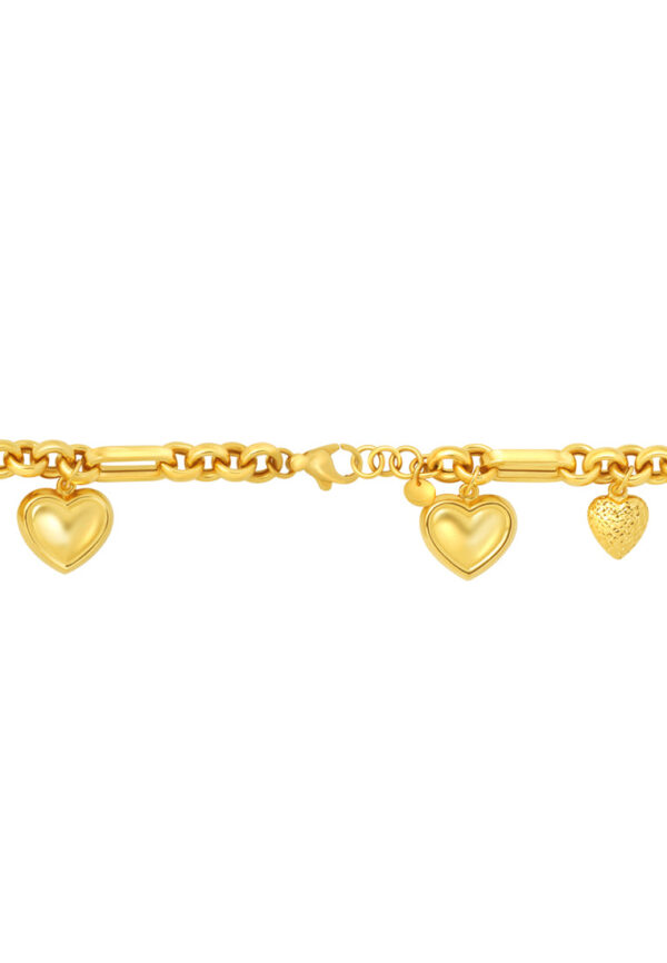 TOMEI Heart Bracelet, Yellow Gold 916