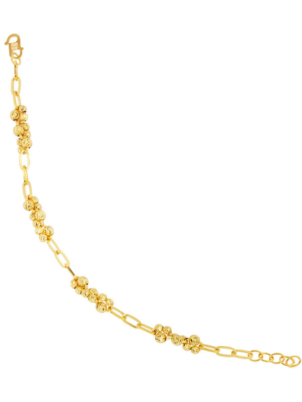 TOMEI Beads and Trace Chain Bracelet, Yellow Gold 916
